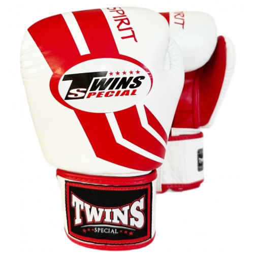 Перчатки для бокса Twins Special с рисунком (FBGV-43 white-red)